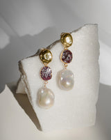 Jan | Garnet Birthstones x Pearls Earrings